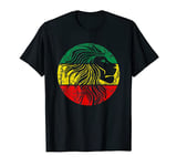 Lion Of Judah On Rastafarian Flag For Rasta And Reggae Music T-Shirt