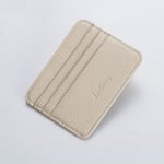 Damer Slim Minimalist Wallet PU Läder Kreditkortshållare Kort plånbok beige