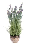 Artificial Lavender Plant in Decorative Metallic Ceramic Pot, 66 cm