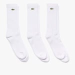 Lacoste Mens 3-Pack High-Cut Socks in White material_cotton - Size UK 4