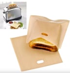 2Pc Reusable Toaster Sandwich Grill Toast Bags Non-Stick Pockets Oven Microwave