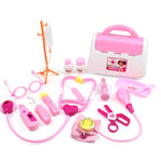 Kids Children Doctor Toy Kit Doctor Toys Kit Kids Children Pink Doctor Nurse Toy Set 15PCS Children's Day Gift
