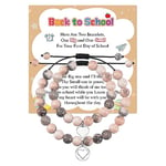 CheersLife Bracelet De Coeur Bracelets Mère Fille Fils Bracelets De Rentrée Scolaire Bracelet Premier Jour D'École Cadeau Fille Garçon Cadeau D'Anniversaire Bracelet Maman Et Moi