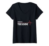 Womens Made In Teesside UK United Kingdom Place Of Birth V-Neck T-Shirt