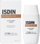 ISDIN Fotoultra 100 Active Unify Color Spf 50+ 50ml | Facial Sun Cream | Lighte