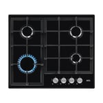 AEG 3000 Series 60cm 4 Burner Gas Hob with Wok Burner - Black