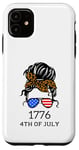 Coque pour iPhone 11 4 juillet 4 juillet avec imprimé guépard patriotique 2022