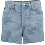 BNWT LEVIS Light Blue Camo Denim Ribcage Shorts Size 29" RRP £45