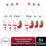 Dove Body Wash Skin Natural Moisturising Cream Caring/Pampering/ProAge, 6x720ml