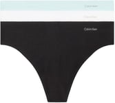 Calvin Klein Women's 3 Pack Thong (Mid-rise) 000qd5219e Thongs, Multicolour (Black/White/Island Reef), 3XL