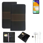 Phone Case + earphones for Samsung Galaxy A13 5G Wallet Cover Bookstyle protecti