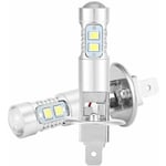 Shining House - Ampoules de phare 2 pièces, Kit d'ampoule de phare led H1 6500K Super blanc 50W feux de croisement,4.2cm1.2cm