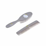 Set de Coiffure 2 Pièces Bébé "Nuage" 15cm Gris