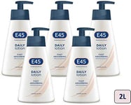 E45 Daily Moisturising Lotion, 400 Ml, Pack Of 5, Total 2 Litre