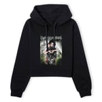 Edward Scissorhands Movie Poster Women's Cropped Hoodie - Black - XS - Black