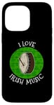 Coque pour iPhone 14 Pro Max St Patrick's Day Bodhran, j'aime la musique irlandaise