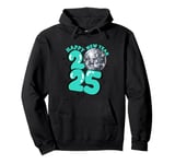 New Year 2025 Disco Ball Party NYE New Year Eve Retro Aqua Pullover Hoodie