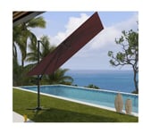 Parasol déporté 3x3m en aluminium - coloris  bordeaux