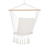 Outsunny - Chaise suspendue chaise hamac de voyage portable assise dossier rembourrés macramé coton polyester beige