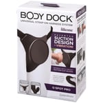 Body Dock G-Spot Pro Strap-on Valjaat Värisevällä Tapilla ja Kaukosäätimellä - Musta