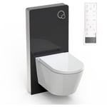 BERNSTEIN - Toilettes Japonaises céramique, WC lavant japonais avec module sanitaire noir + Télécommande, filtres à odeurs, séchoir air chaud et