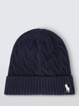 Polo Ralph Lauren Logo Cable Knit Beanie Hat, Hunter Navy