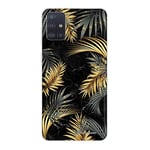 La Coque Francaise Coque Compatible avec Samsung Galaxy A51 5G 360 intégrale Coque Avant arrière Resistant Fine Protection Solide Housse Etui Transparente Feuilles de Palmier Noir Motif Tendance