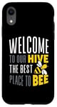 Coque pour iPhone XR Joli jeu de mots humoristique « Welcome To Our Hive Bee Conservation »