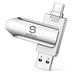 512Go Clé USB C pour iPhone 15, Stockage des photos iPhone, iPhone 15 Memoire, clé USB C iPad, Clé USB-C pour iPhone, Stockage Externe pour iPhone 15/iPad/Android/PC transfert photo iphone sur clé usb