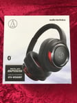 audio-technica ATH-WS660BT SOLIDBASS Bluetooth Wireless Headphones Black Red