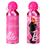 Barbie Steel Water Bottle Kids Childrens 370ml Pink Travel School BPA Free