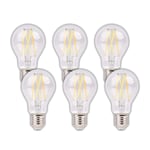 Lot 6 Ampoules LED connectée E27 (FilaE) 2700/6500K 806LM 6,5W WiFi - Voltman