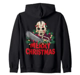 Merry Christmas Horror Fan Slasher 80s-Themed Zip Hoodie