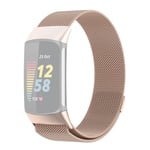 Fitbit Charge 5 / Charge 6 - Milanese band i rostfritt stål - L 23 mm - Champagne