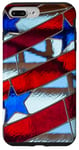 iPhone 7 Plus/8 Plus Red White Blue -Stars Stained Glass American Flag Case