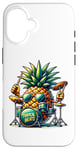 Coque pour iPhone 16 Batterie Ananas Tropical Beats Musique