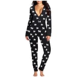 2021 New Women's Lingerie, Sleep & Lounge Onesie Pajamas for Women Pajamas Set Women's Sleepwear Long Sleeve Jumpsuit for Womens Tops Black L