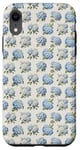 iPhone XR Preppy Coquette Hydrangeas and Bows in Pastel Blue Case