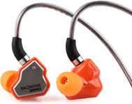 7Hz Salnotes Zero Hifi ¿¿couteurs Intra-Auriculaires De 10 Mm Dynamiques Iem Avec Diaphragme En M¿¿tal Composite, Cable Ofc 2 Broches D¿¿tachable (Orange, Sans Mic)