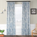 HPD Half Price Drapes BOCH-KC16072-120 Rideau occultant (1 Panneau), 127 x 120 cm, Bleu de Chine