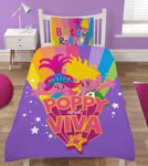 Trolls Poppy Viva Duvet Cover Single Quilt Bedding Bed Pillowcase Set Lilac Pink