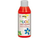 KREUL 28403 - Tissu lumineux Mucki - peinture au doigt, 250 ml en rouge, à base d'eau, sans parabène, sans gluten, sans lactose et végétalienne, idéale pour les doigts et les mains