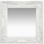 Nova - Miroir mural carré style baroque 40x40 cm Blanc