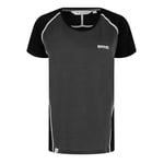 Regatta T- Shirt Technique Manches Courtes en Laine mérinos TORNELL II Respirant et sèche Rapidement Polos/Vests Femme, Seal Grey/Black, FR : XS (Taille Fabricant : 10)