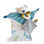 Doudou et Compagnie - Doudou Koala Plat - Yoca le Koala - Boite Cadeau - Bleu - 25cm - Doudou Adorable et Extra Doux - Idée Cadeau de Naissance Fille ou Garçon - Garantie Doudou Perdu - DC3668