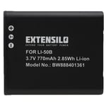 EXTENSILO 1x Batterie compatible avec Olympus Tough TG-630, TG-830, TG-805, TG-610, TG-870, TG-625 appareil photo (770mAh, 3,7V, Li-ion)