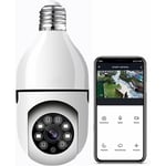 Ccykxa - Caméra à Ampoule 1080p panoramique WiFi Caméra de sécurité Domestique, Interface E27 Smart Home Camera avec Microphone et Haut-Parleur,