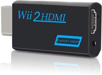 Wii To Hdmi Converter, Convertisseur Adaptateur Vidéo Full Hd 1080p Avec Audio 3,5 Mm Et Sortie Hdmi, Prend En Charge Tous Les Modes D'affichage Wii -Noir