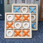 Tic Tac Toe-brädspel i massivt trä - perfekt för familjekul och trädgårdsunderhållning Orange