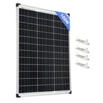 Panneau Solaire 100W Module Monocristallin Haute Efficacité Chargeur de Puissance PV Panneaux Solaires 12V avec Supports en ""Z"" pour Maison, Camping-car, Remise, Bateau, Caravane, Camping-car